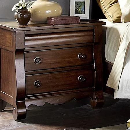 Transitional 2 Drawer Nightstand